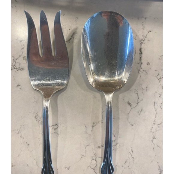 1961 El California Serving Spoon & Fork Set Wm William Rogers Mfg Co. 9" Art Dec - Picture 6 of 16